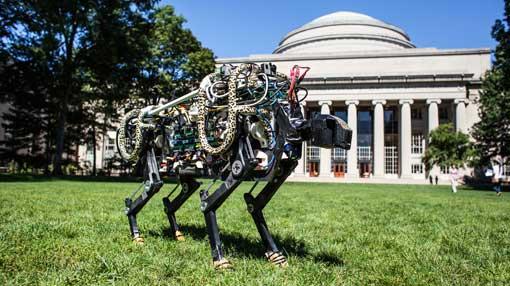 The MIT cheetah-bot in Killian Court
